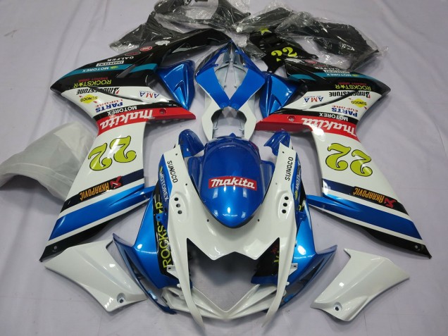 22 Blanc & Bleu 07-08 Suzuki GSXR 1000 Carénage 22 Blanc & Bleu 07-08 Suzuki GSXR 1000 Carénage