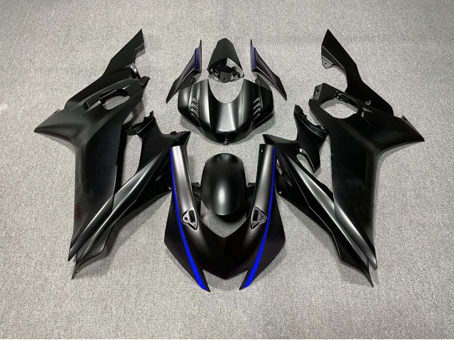 Accents De Noir Mat & De Bleu 17-21 Yamaha R6 Carénage