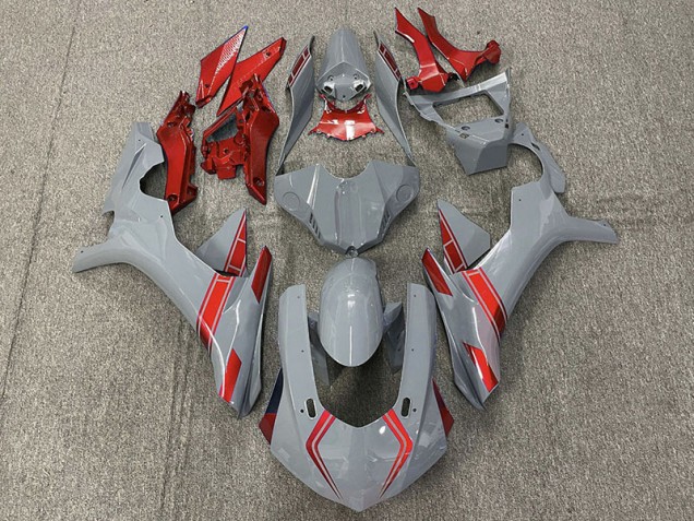 Accents Gris & Rouge Nardo 15-19 Yamaha R1 Carénage Accents Gris & Rouge Nardo 15-19 Yamaha R1 Carénage