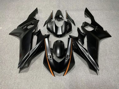 Accents Noir Mat & Orange 17-21 Yamaha R6 Carénage