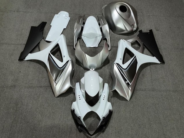 Argent Blanc Personnalisé Avec Noir 07-08 Suzuki GSXR 1000 Carénage Argent Blanc Personnalisé Avec Noir 07-08 Suzuki GSXR 1000 Carénage