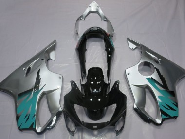 Argent Brillant & Bleu Sarcelle 99-00 Honda CBR600 F4 Carénage