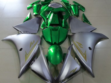 Argent Mat & Vert 09-11 Yamaha R1 Carénage