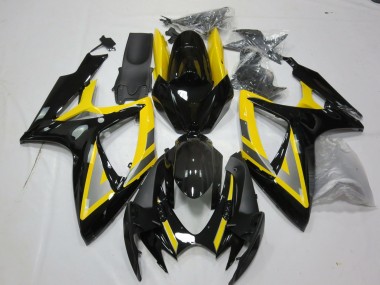 Argent & Noir Jaune 06-07 Suzuki GSXR 600-750 Carénage