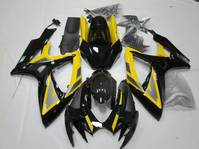 Argent & Noir Jaune 06-07 Suzuki GSXR 600-750 Carénage Argent & Noir Jaune 06-07 Suzuki GSXR 600-750 Carénage