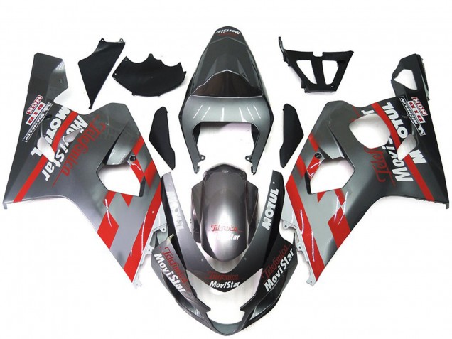 Argent & Rouge Movistar 04-05 Suzuki GSXR 600-750 Carénage Argent & Rouge Movistar 04-05 Suzuki GSXR 600-750 Carénage