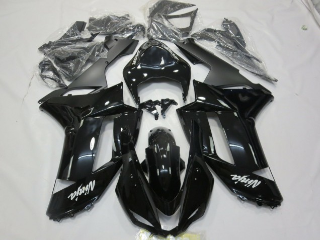 Autocollant Blanc Noir Brillant 07-08 Kawasaki ZX6R Carénage Autocollant Blanc Noir Brillant 07-08 Kawasaki ZX6R Carénage
