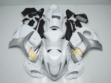 Blanc & Argent 08-20 Suzuki GSXR 1300 Carénage