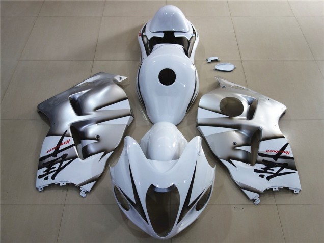 Blanc & Argent Brillant 97-07 Suzuki GSXR 1300 Carénage Blanc & Argent Brillant 97-07 Suzuki GSXR 1300 Carénage