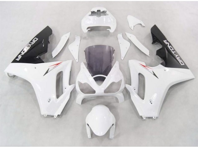 Blanc Avec Bas Noir 06-08 Triumph Daytona 675 Carénage Blanc Avec Bas Noir 06-08 Triumph Daytona 675 Carénage