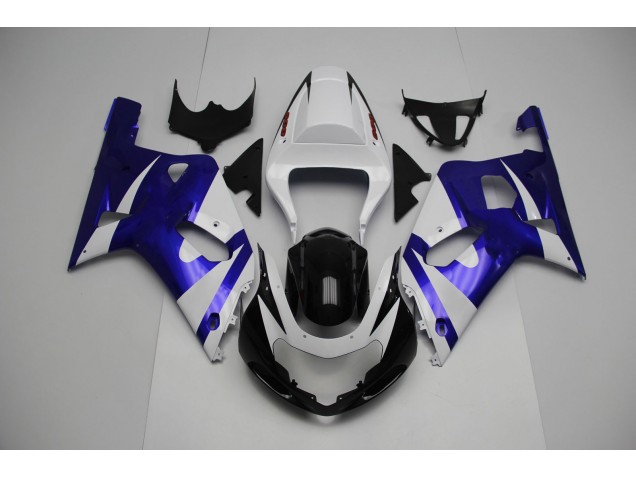 Blanc & Bleu 01-03 Suzuki GSXR 600-750 Carénage Blanc & Bleu 01-03 Suzuki GSXR 600-750 Carénage