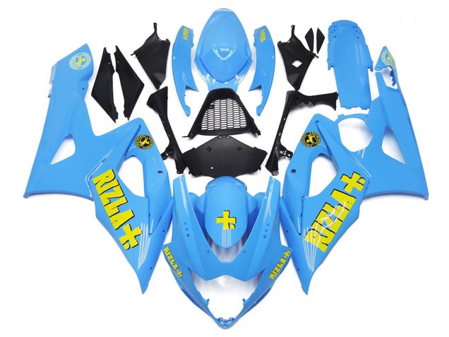 Blanc Bleu Avec Jaune Rizla 05-06 Suzuki GSXR 1000 Carénage Blanc Bleu Avec Jaune Rizla 05-06 Suzuki GSXR 1000 Carénage