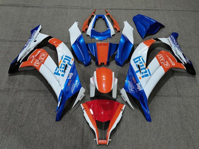 Blanc Bleu & Orange 11-15 Kawasaki ZX10R Carénage Blanc Bleu & Orange 11-15 Kawasaki ZX10R Carénage