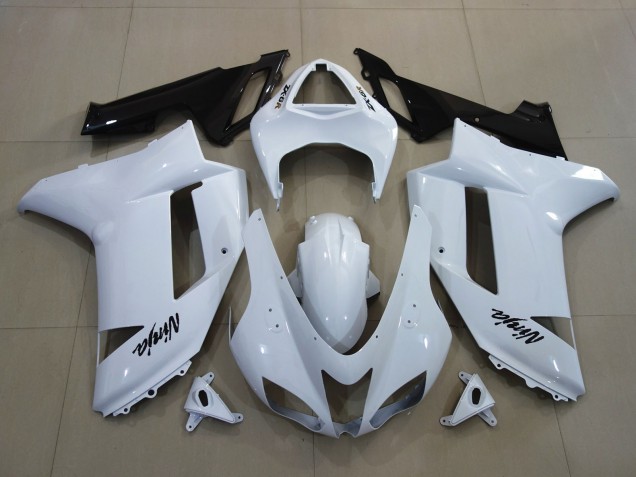Blanc Brillant 07-08 Kawasaki ZX6R Carénage Blanc Brillant 07-08 Kawasaki ZX6R Carénage