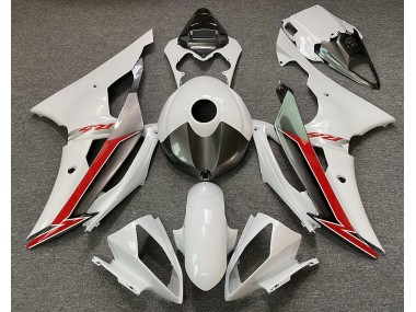 Blanc Brillant Argent & Rouge 08-16 Yamaha R6 Carénage