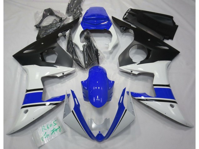 Blanc Brillant & Bleu 03-04 Yamaha R6 Carénage Blanc Brillant & Bleu 03-04 Yamaha R6 Carénage