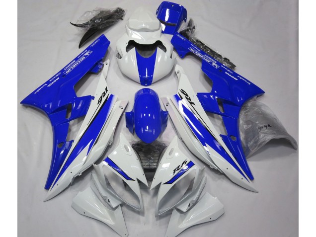 Blanc Brillant & Bleu 06-07 Yamaha R6 Carénage