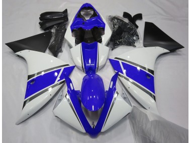 Blanc Brillant & Bleu 09-11 Yamaha R1 Carénage