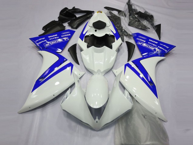 Blanc Brillant & Bleu 12-14 Yamaha R1 Carénage Blanc Brillant & Bleu 12-14 Yamaha R1 Carénage
