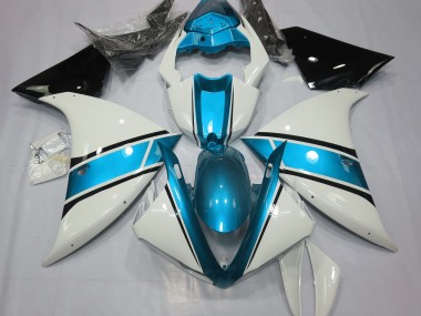 Blanc Brillant & Bleu Clair 09-11 Yamaha R1 Carénage