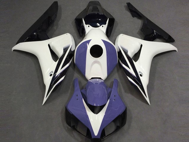 Blanc Brillant Bleu & Noir 06-07 Honda CBR1000RR Carénage Blanc Brillant Bleu & Noir 06-07 Honda CBR1000RR Carénage