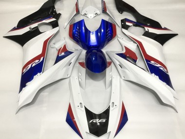 Blanc Brillant & Bleu Profond 17-21 Yamaha R6 Carénage