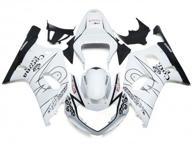 Blanc Brillant Corona & Noir 01-03 Suzuki GSXR 600-750 Carénage