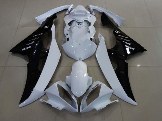Blanc Brillant / Noir 08-16 Yamaha R6 Carénage Blanc Brillant / Noir 08-16 Yamaha R6 Carénage