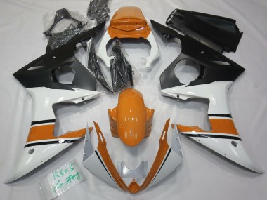 Blanc Brillant & Orange 03-04 Yamaha R6 Carénage
