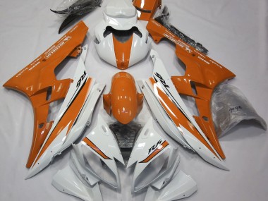 Blanc Brillant & Orange 06-07 Yamaha R6 Carénage
