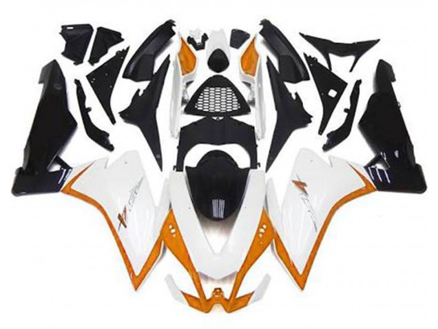 Blanc Brillant & Orange 10-15 Aprilia RSV4 1000 Carénage Blanc Brillant & Orange 10-15 Aprilia RSV4 1000 Carénage