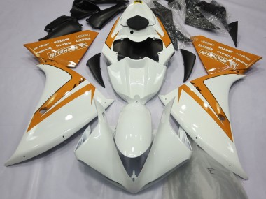 Blanc Brillant & Orange 12-14 Yamaha R1 Carénage