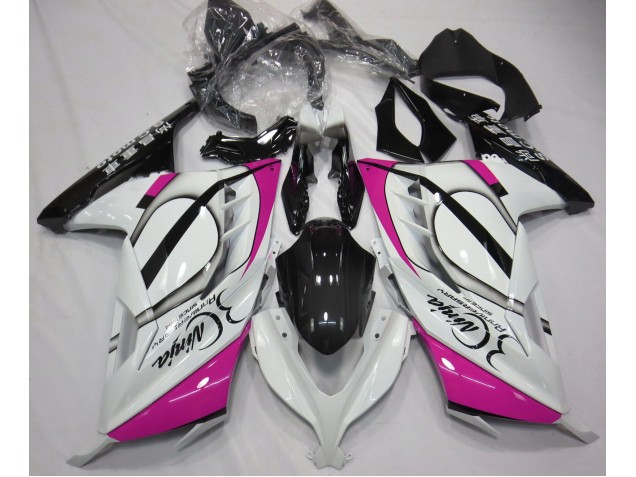 Blanc Brillant & Rose 13-18 Kawasaki Ninja 300 Carénage Blanc Brillant & Rose 13-18 Kawasaki Ninja 300 Carénage