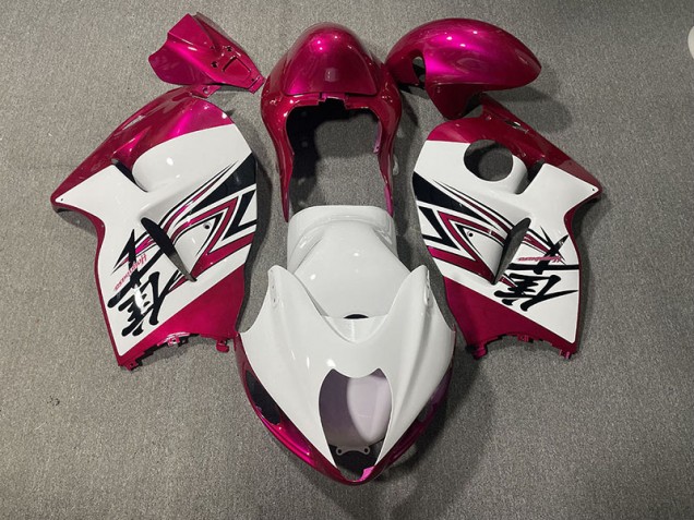 Blanc Brillant & Rose 97-07 Suzuki GSXR 1300 Carénage