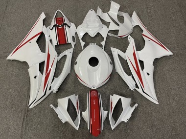 Blanc Brillant & Rouge 08-16 Yamaha R6 Carénage