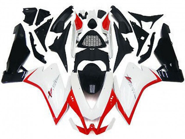 Blanc Brillant & Rouge 10-15 Aprilia RSV4 1000 Carénage Blanc Brillant & Rouge 10-15 Aprilia RSV4 1000 Carénage