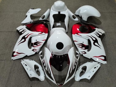 Blanc Brillant & Rouge Flamme 08-20 Suzuki GSXR 1300 Carénage