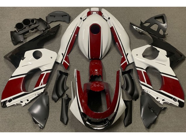 Blanc Brillant & Rouge Foncé 98-07 Yamaha YZF600 Carénage Blanc Brillant & Rouge Foncé 98-07 Yamaha YZF600 Carénage