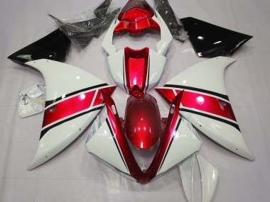 Blanc Brillant & Rouge Métallisé 09-11 Yamaha R1 Carénage