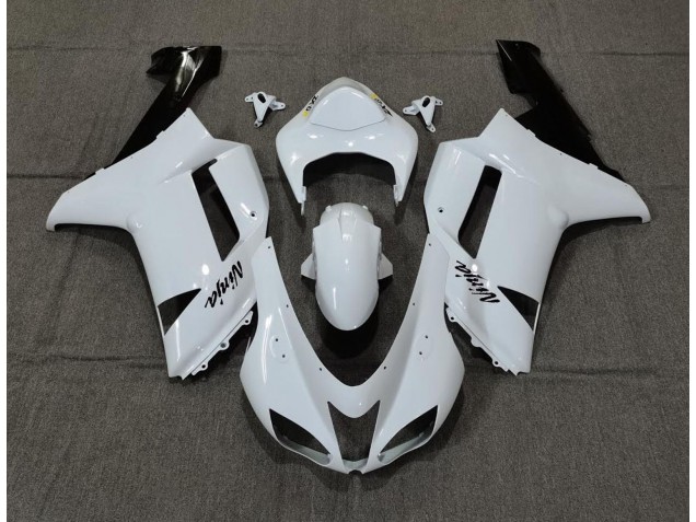 Blanc Brillant Uni 07-08 Kawasaki ZX6R Carénage Blanc Brillant Uni 07-08 Kawasaki ZX6R Carénage