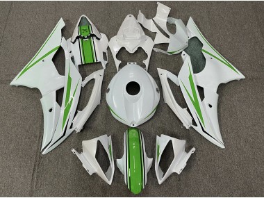 Blanc Brillant & Vert 08-16 Yamaha R6 Carénage