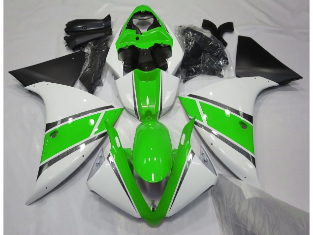 Blanc Brillant & Vert 09-11 Yamaha R1 Carénage Blanc Brillant & Vert 09-11 Yamaha R1 Carénage