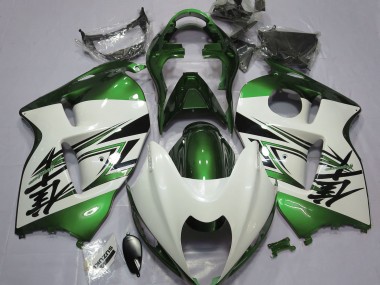 Blanc Brillant & Vert 97-07 Suzuki GSXR 1300 Carénage