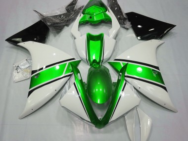 Blanc Brillant & Vert Métallisé 09-11 Yamaha R1 Carénage