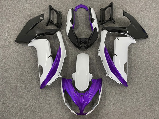 Blanc Brillant & Violet 12-16 Kawasaki Ninja 650R Carénage Blanc Brillant & Violet 12-16 Kawasaki Ninja 650R Carénage