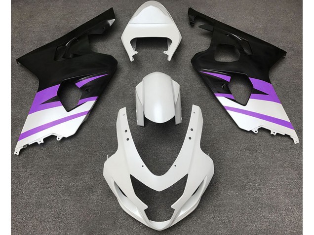 Blanc Mat & Violet 04-05 Suzuki GSXR 600-750 Carénage Blanc Mat & Violet 04-05 Suzuki GSXR 600-750 Carénage
