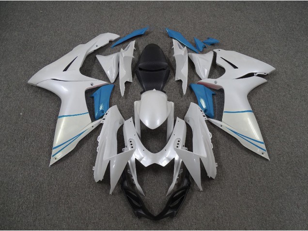 Blanc Nacré & Bleu Clair 11-24 Suzuki GSXR 600-750 Carénage