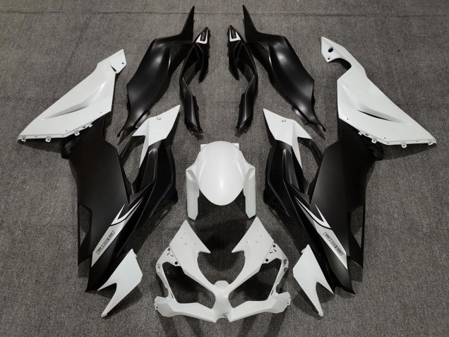 Blanc Nacré Mat & Noir 19-23 Kawasaki ZX6R Carénage Blanc Nacré Mat & Noir 19-23 Kawasaki ZX6R Carénage