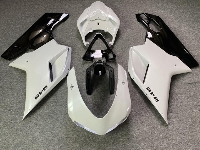 Blanc Nacré & Noir 07-14 Ducati 848 1098 1198 Carénage Blanc Nacré & Noir 07-14 Ducati 848 1098 1198 Carénage