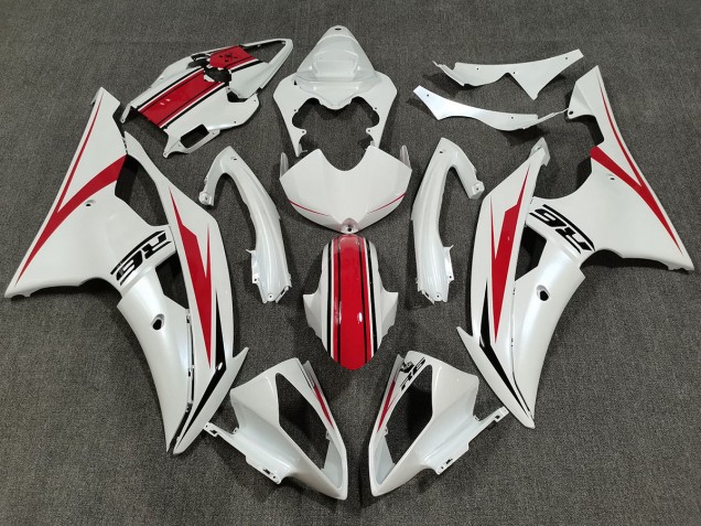 Blanc Nacré & Rouge Brillant 08-16 Yamaha R6 Carénage Blanc Nacré & Rouge Brillant 08-16 Yamaha R6 Carénage